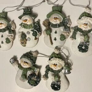 Vintage 6 Christmas Ornament 1970 Ceramic Snowman